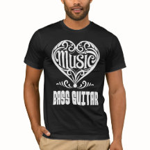 Elegant Scrolled Heart for Bass Guitar Lovers