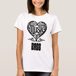 Elegant Scrolled Heart for Bass Lovers Tシャツ