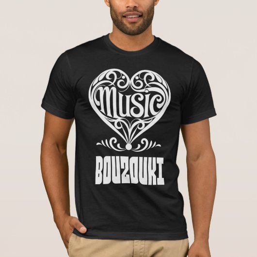 Elegant Scrolled Heart for Bouzouki Lovers Tシャツ (正面)