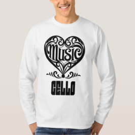 Elegant Scrolled Heart for Cello Lovers Tシャツ