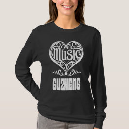 Elegant Scrolled Heart for Guzheng Lovers Tシャツ