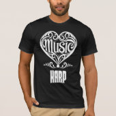 Elegant Scrolled Heart for Harp Lovers Tシャツ (正面)