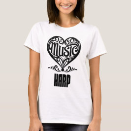 Elegant Scrolled Heart for Harp Lovers Tシャツ