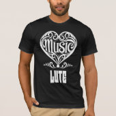 Elegant Scrolled Heart for Lute Lovers Tシャツ (正面)