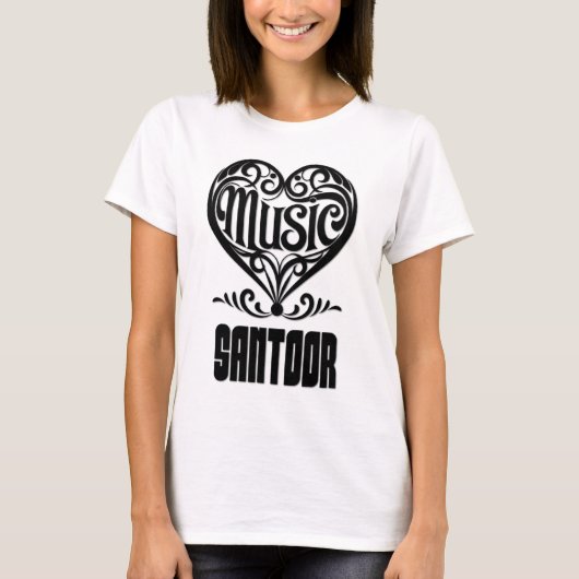 Elegant Scrolled Heart for Santoor Lovers Tシャツ (正面)