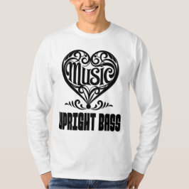 Elegant Scrolled Heart for Upright Bass Lovers Tシャツ