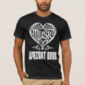 Elegant Scrolled Heart for Upright Bass Lovers Tシャツ (正面)