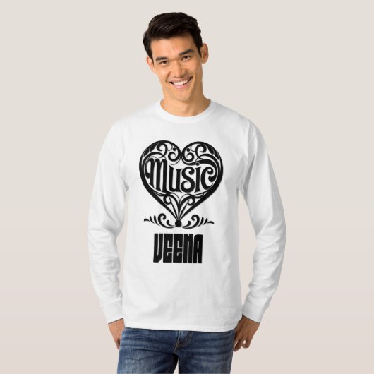 Elegant Scrolled Heart for Veena Lovers Tシャツ (正面フル)