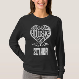 Elegant Scrolled Heart for Zither Lovers Tシャツ