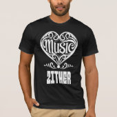 Elegant Scrolled Heart for Zither Lovers Tシャツ (正面)