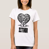 Elegant Scrolled Heart for Zither Lovers Tシャツ (正面)