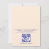 Elegant Sea Blue Purple Beach QR Code Wedding 招待状 (裏面)