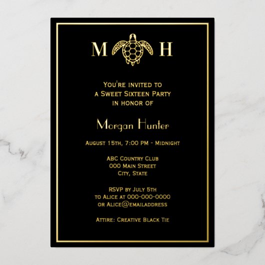 Elegant Sea Turtle #3 Sweet Sixteen 箔シーズンカード (正面)