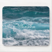 Elegant Sea Wave Pattern Personalized Mouse Pad マウスパッド (正面)