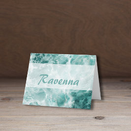 Elegant Seafoam Silver Wedding Color Name ノートカード
