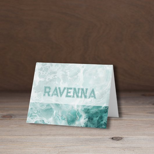 Elegant Seafoam Silver Wedding Color Name ノートカード