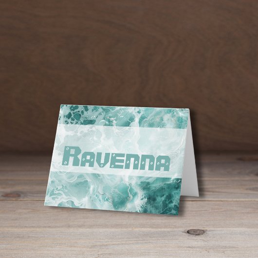 Elegant Seafoam Silver Wedding Color Name ノートカード