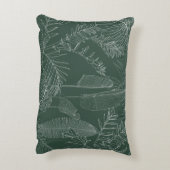 Elegant seamless pattern with green hand drawn lin アクセントクッション (裏面(縦))