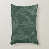 Elegant seamless pattern with green hand drawn lin アクセントクッション (正面(垂直))