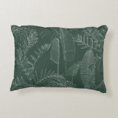 Elegant seamless pattern with green hand drawn lin アクセントクッション (裏面)