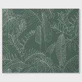 Elegant seamless pattern with green hand drawn lin ラッピングペーパー (フラット)