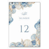 Elegant Seashell Border Wedding テーブルナンバー (正面)