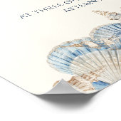 Elegant Seashell Border Wedding welcome ポスター (角)