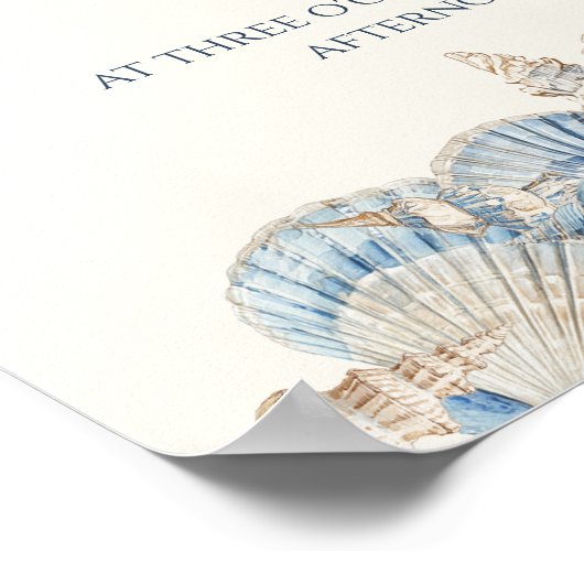 Elegant Seashell Border Wedding welcome ポスター (角)