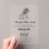 Elegant Seaside Beach Wedding Invitation アクリル招待状 (インサイチュ (ポータブル))