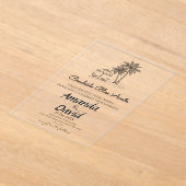 Elegant Seaside Beach Wedding Invitation アクリル招待状 (レイダウン)