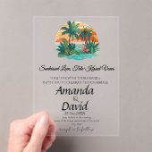 Elegant Seaside Beach Wedding Invitation アクリル招待状 (インサイチュ (ポータブル))