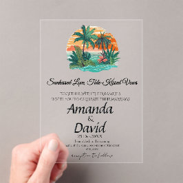 Elegant Seaside Beach Wedding Invitation アクリル招待状