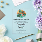 Elegant Seaside Beach Wedding Invitation アクリル招待状 (インサイチュ (ウェディング))