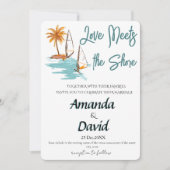 Elegant Seaside Beach Wedding Invitation シーズンカード (正面)