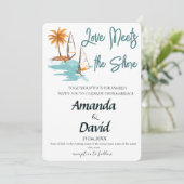 Elegant Seaside Beach Wedding Invitation シーズンカード (スタンド正面)