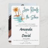Elegant Seaside Beach Wedding Invitation シーズンカード (正面/裏面)