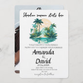 Elegant Seaside Beach Wedding Invitation 招待状 (正面/裏面)