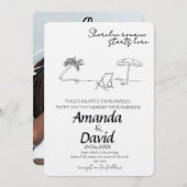 Elegant Seaside Beach Wedding Invitation 招待状 (正面/裏面)