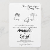 Elegant Seaside Beach Wedding Invitation 招待状 (正面)