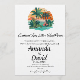 Elegant Seaside Beach Wedding Invitation 招待状