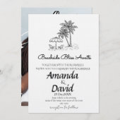 Elegant Seaside Beach Wedding Invitation 招待状 (正面/裏面)