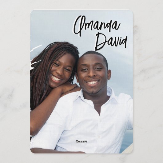 Elegant Seaside Beach Wedding Invitation 招待状 (裏面)