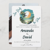 Elegant Seaside Beach Wedding Invitation 招待状 (正面/裏面)