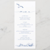 Elegant Seaside Coastal Chic Blue Wedding メニュー (正面)