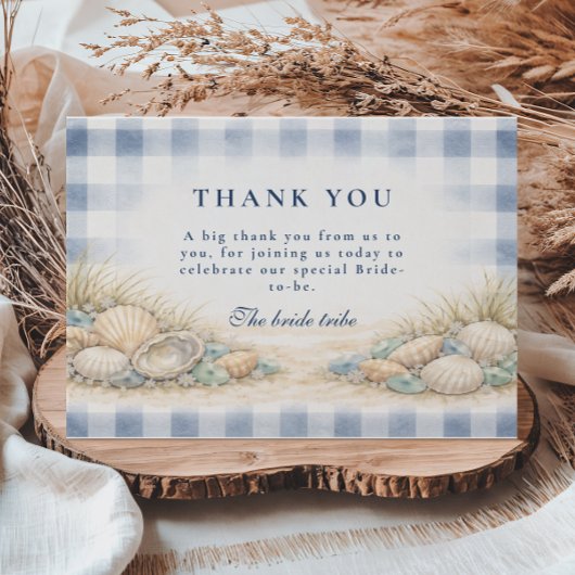 Elegant Seaside Shell Bridal Shower サンキューカード