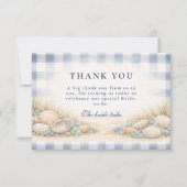 Elegant Seaside Shell Bridal Shower サンキューカード (正面)