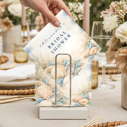 Elegant Seaside Shell Bridal Shower スタンダードカクテルナプキン
