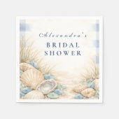Elegant Seaside Shell Bridal Shower スタンダードカクテルナプキン (正面)