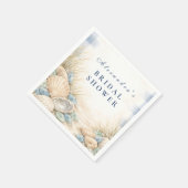 Elegant Seaside Shell Bridal Shower スタンダードカクテルナプキン (角)