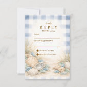 Elegant Seaside Shell Wedding 出欠カード (正面)